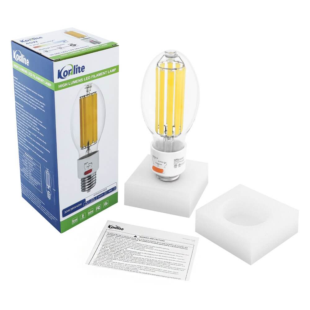 High Lumen LED Filament Bulb - 45W/38W/30W - 8,750LM - 5000K - 250W HID Retrofit Lamp Equivalent