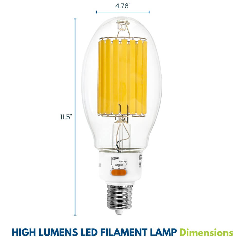 High Lumen LED Filament Bulb - 85W/68W/60W - 16,500LM - 5000K - 450W HID Retrofit Lamp Equivalent