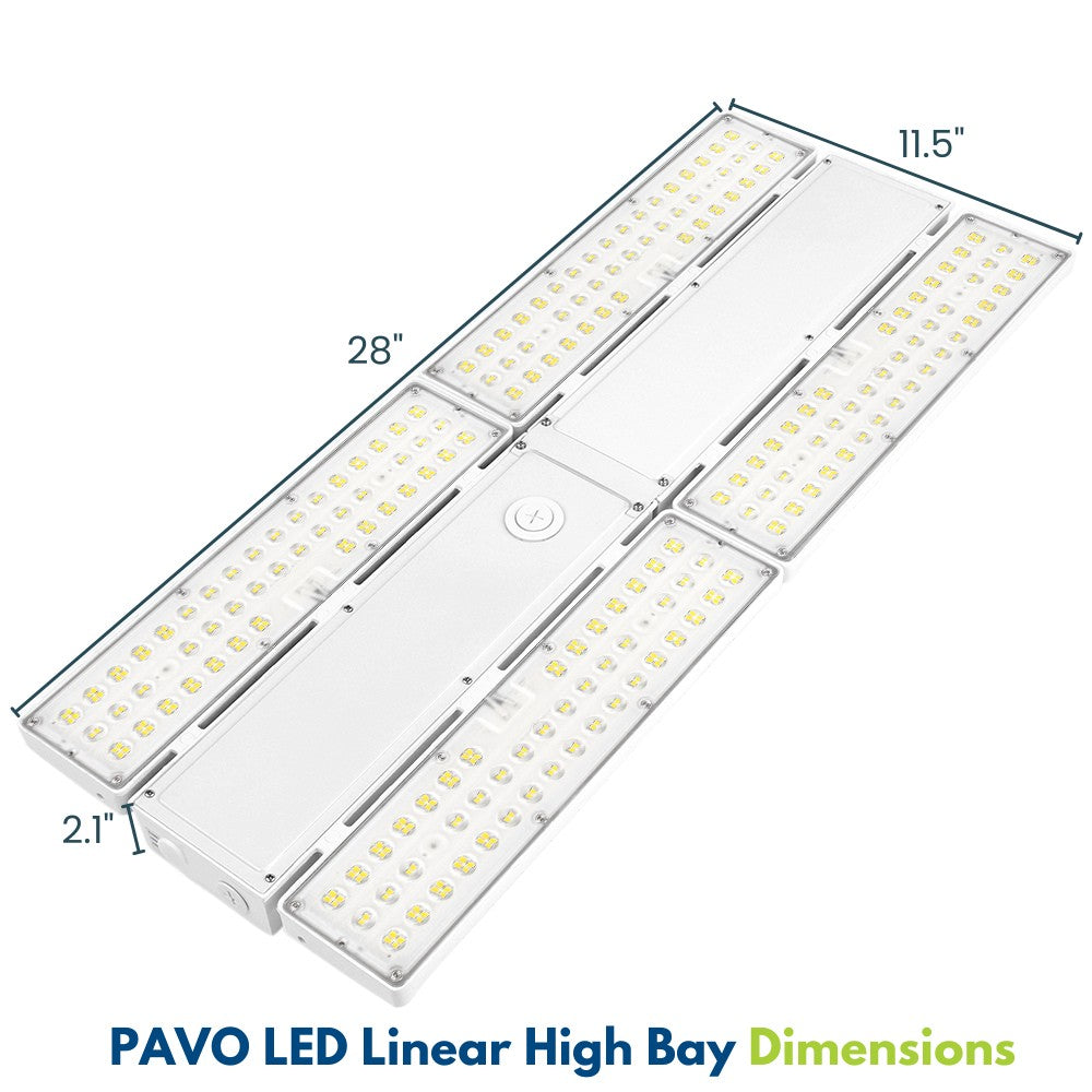 PAVO V LED High Bay Light - 420W/360W/310W Selectable - 63,800lm - 277-480V - 5000K/4000K - 1000W Equal