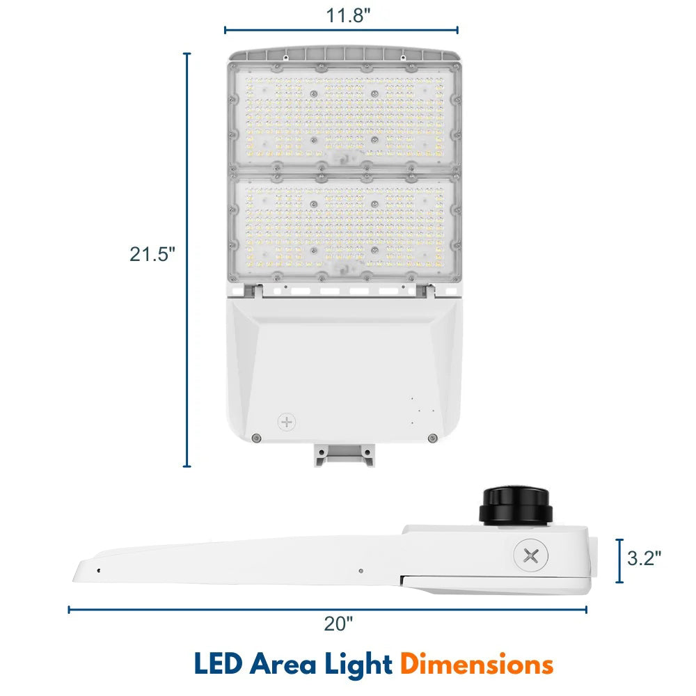 Vela III LED Parking Lot Light - White Finish - 46,600 Lumens - 4 Watts Selectable - 3 CCT Selectable - Type III - 120-277V - 1000W Equal