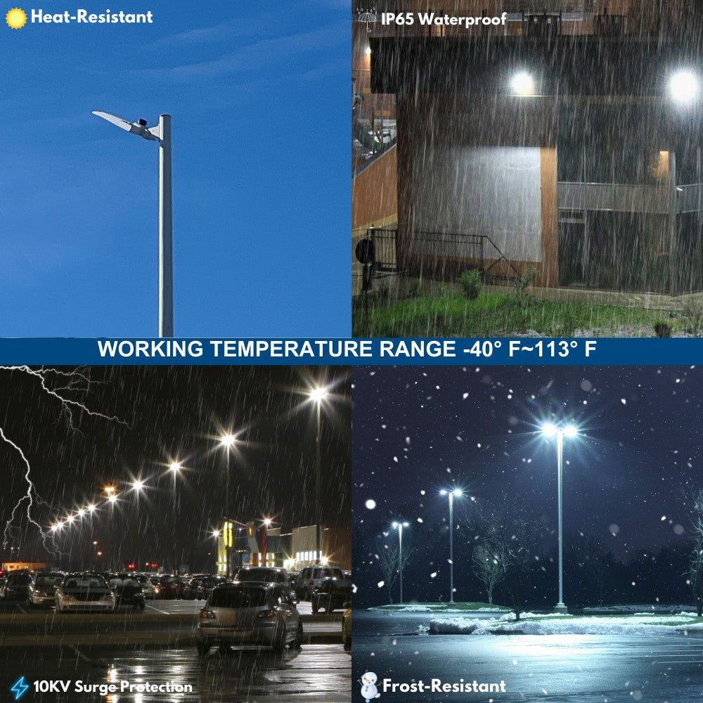 Vela III LED Parking Lot Light - White Finish - 46,600 Lumens - 4 Watts Selectable - 3 CCT Selectable - Type III - 120-277V - 1000W Equal