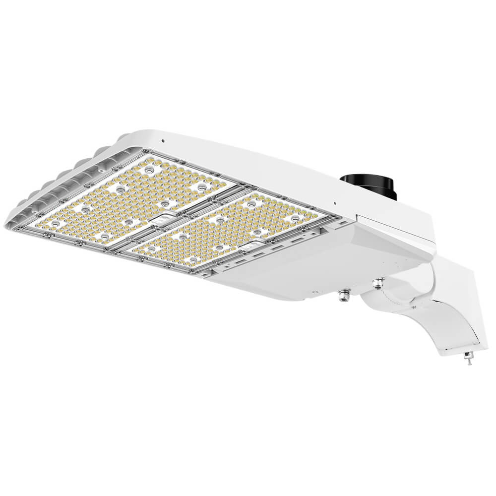 Vela III LED Parking Lot Light - White Finish - 46,600 Lumens - 4 Watts Selectable - 3 CCT Selectable - Type III - 120-277V - 1000W Equal