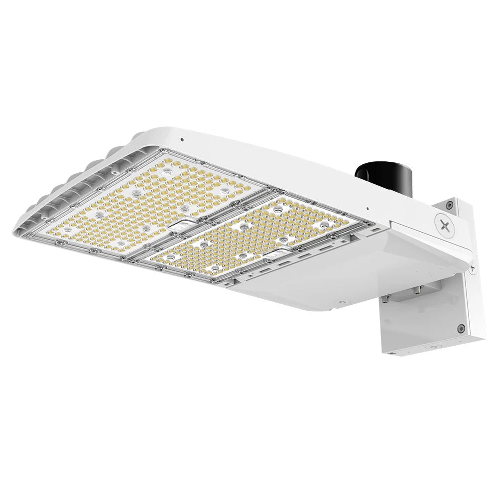 Vela III LED Parking Lot Light - White Finish - 46,600 Lumens - 4 Watts Selectable - 3 CCT Selectable - Type III - 120-277V - 1000W Equal