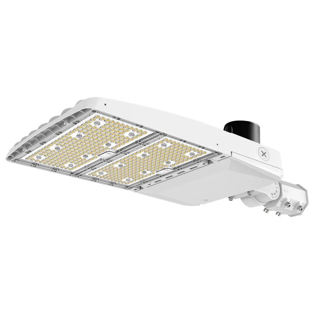 Vela III LED Parking Lot Light - White Finish - 46,600 Lumens - 4 Watts Selectable - 3 CCT Selectable - Type III - 120-277V - 1000W Equal