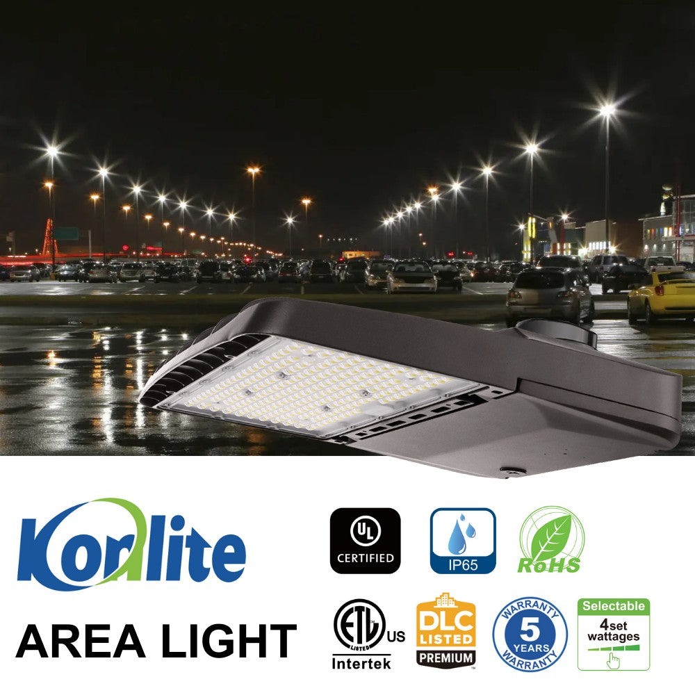 Konlite Vela I LED Parking Lot Light - 150W/120W/100W/80W - 23,000 Lumens - Type III - 120-277V - 50K/40K/30K - 400W Equal