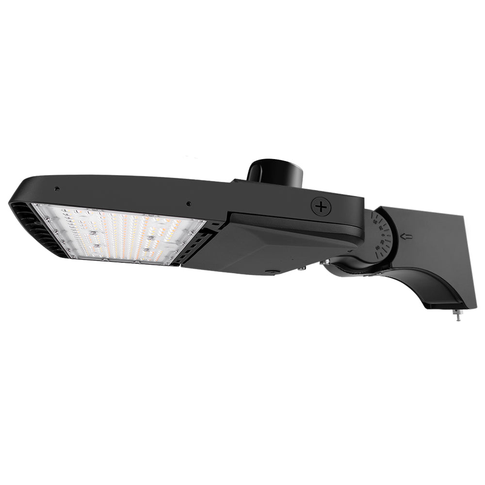 Vela I LED Parking Lot Light - Black Finish - 150W/120W/100W/80W Selectable - UP to 23,000 Lumens -3 CCT Selectable - Type III - 120-277V - 400W Equal