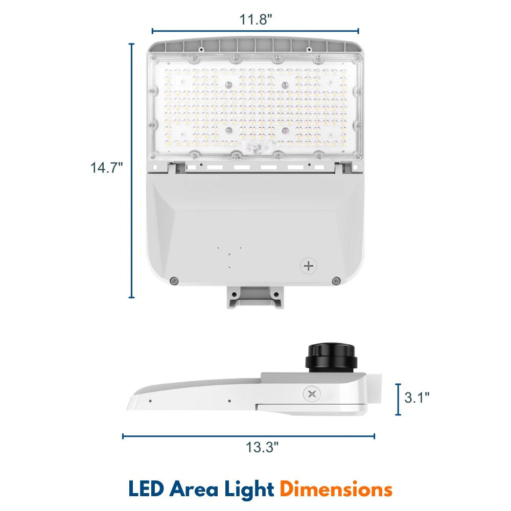 Vela I LED Parking Lot Light - White Finish - 150W/120W/100W/80W Selectable - 3 CCT Selectable - Up to 23,000 Lumens - Type III - 120-277V - 400W Equal