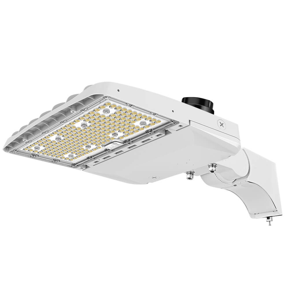 Vela I LED Parking Lot Light - White Finish - 150W/120W/100W/80W Selectable - 3 CCT Selectable - Up to 23,000 Lumens - Type III - 120-277V - 400W Equal