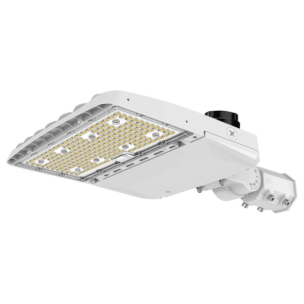 Vela I LED Parking Lot Light - White Finish - 150W/120W/100W/80W Selectable - 3 CCT Selectable - Up to 23,000 Lumens - Type III - 120-277V - 400W Equal