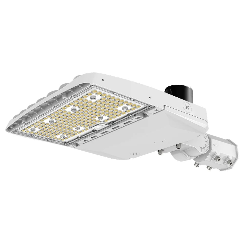 Vela I LED Parking Lot Light - White Finish - 150W/120W/100W/80W Selectable - 3 CCT Selectable - Up to 23,000 Lumens - Type III - 120-277V - 400W Equal