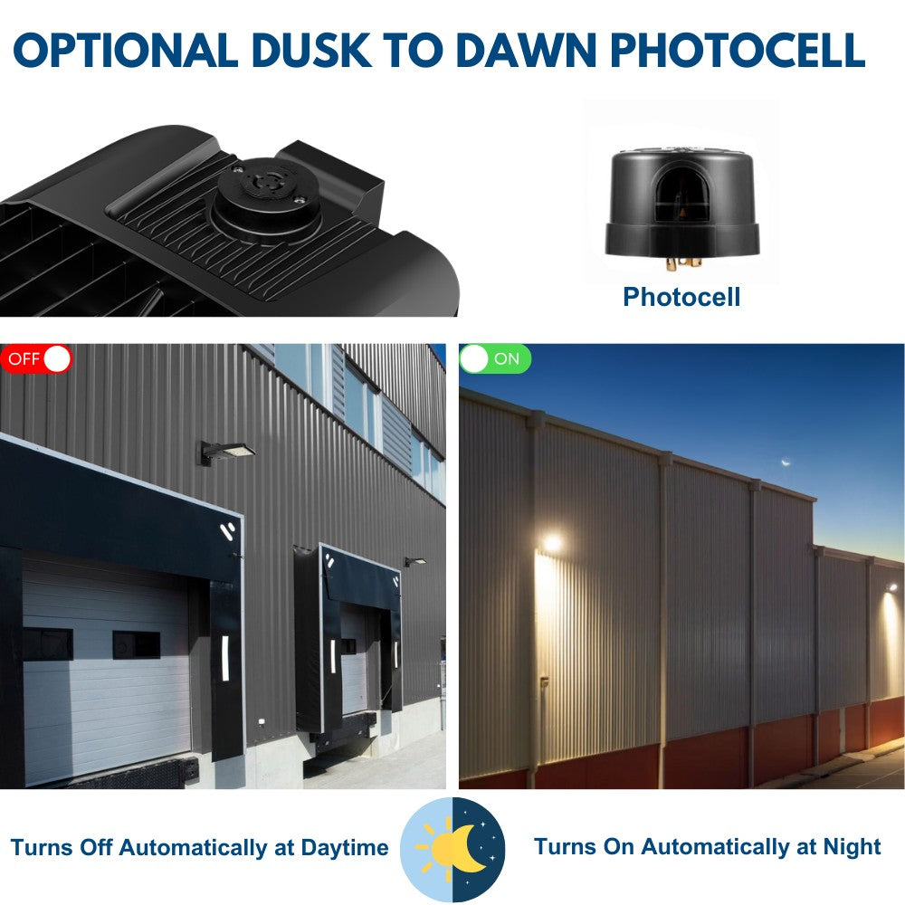 Vela II LED Parking Lot Light - Black Finish - 240W - 34,888 Lumens - 4 Watts Selectable - 3 CCT - Type III - 120-277V - 750W Equal
