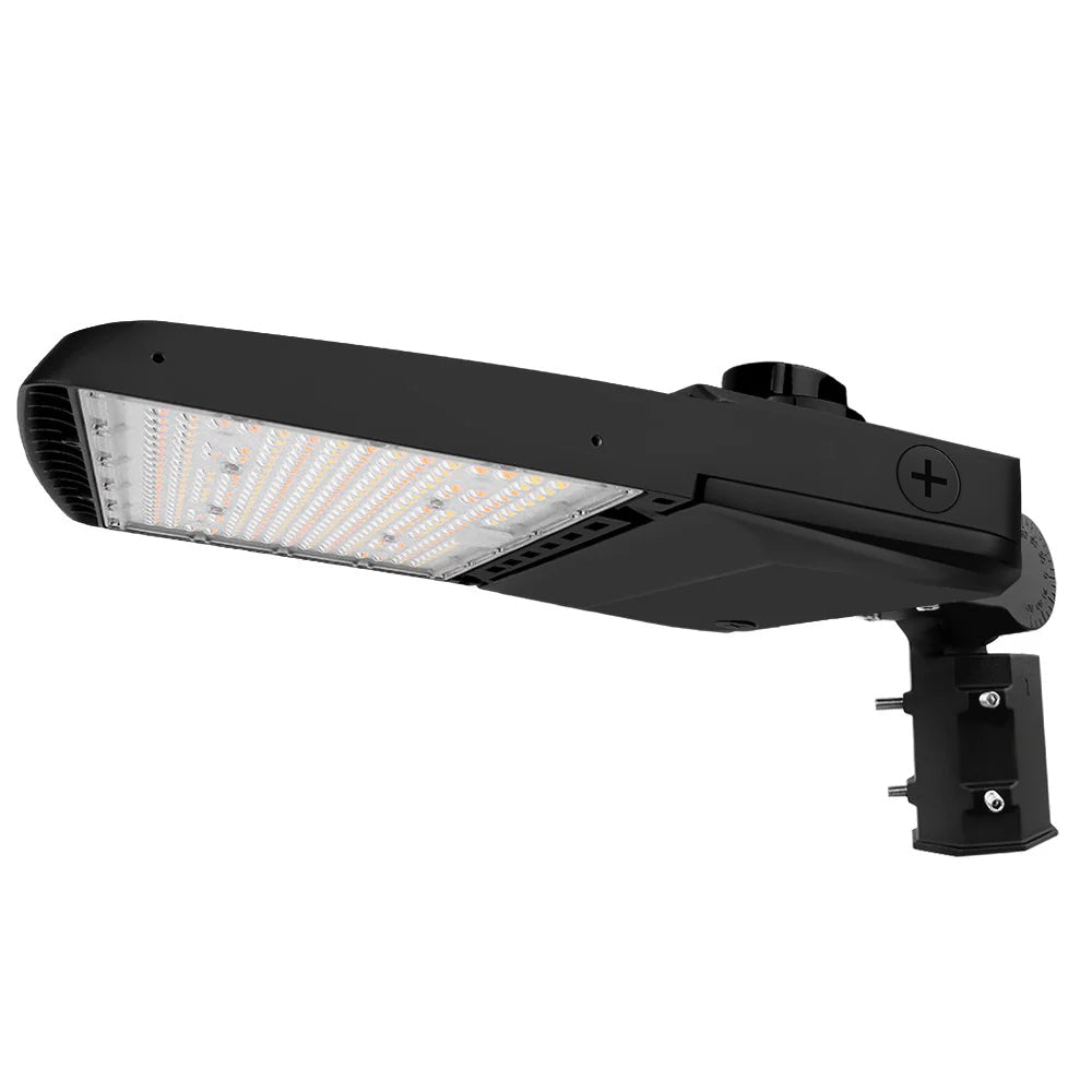 Vela II LED Parking Lot Light - Black Finish - 240W - 34,888 Lumens - 4 Watts Selectable - 3 CCT - Type III - 120-277V - 750W Equal