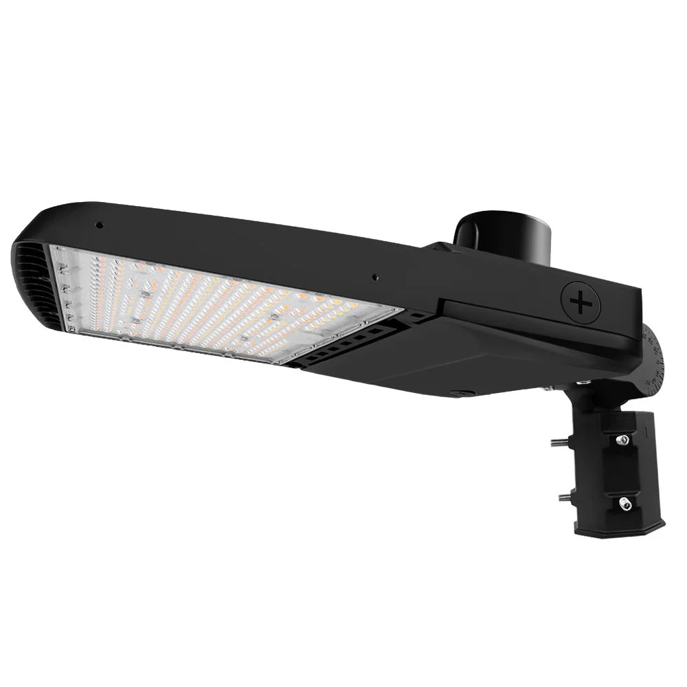 Vela II LED Parking Lot Light - Black Finish - 240W - 34,888 Lumens - 4 Watts Selectable - 3 CCT - Type III - 120-277V - 750W Equal