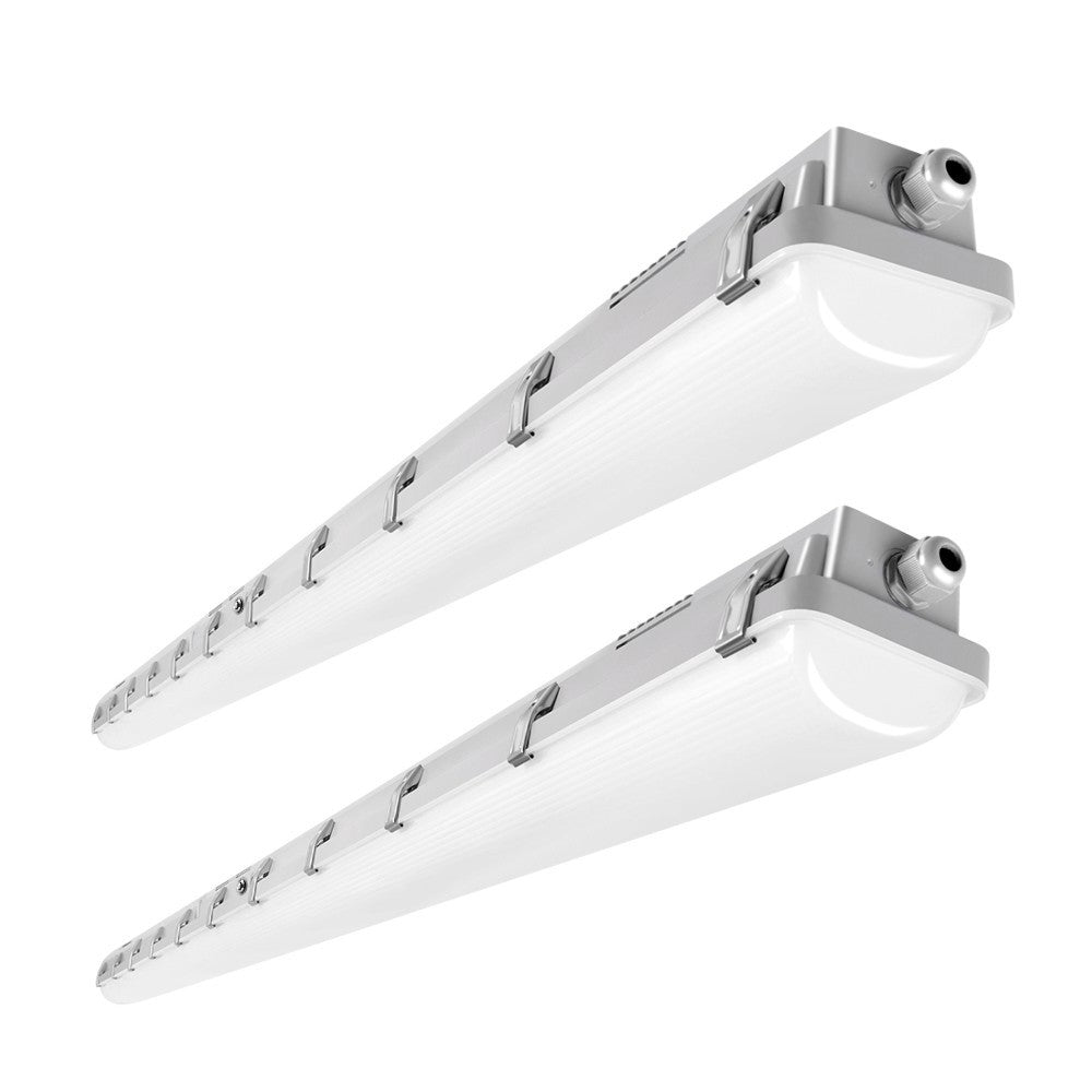 8ft Vapor Tight LED Light Fixture - Pack of 2 - 80/70/60W - 10,500 lumens - 50K/40K/30K Selectable - 120-277V