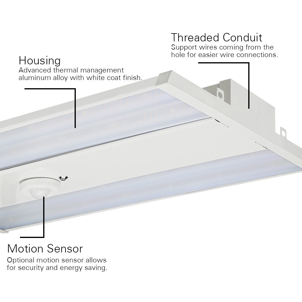 Linear LED Highbay Light - 180W -2x2 FT - 120-277V - 24000 Lumens - 4000K - 400W Equal