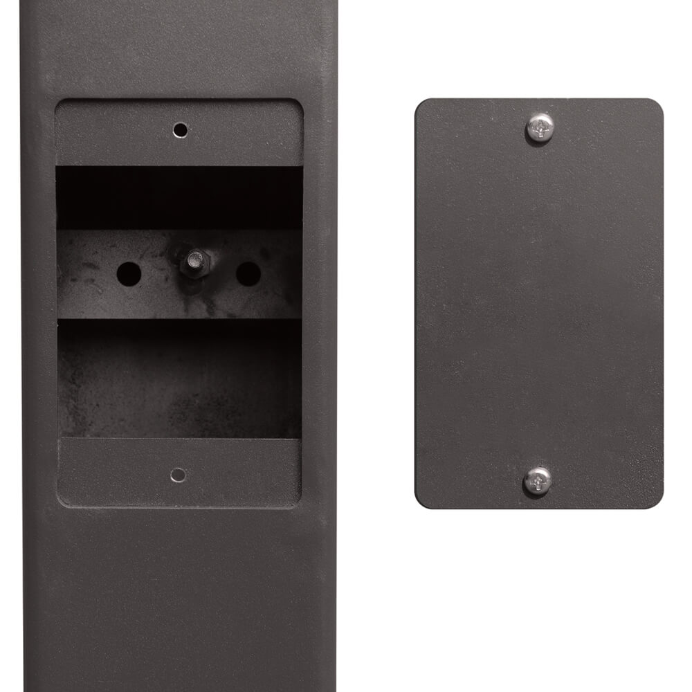 20 Foot Square Steel Light Pole , 4 inch Wide, 11 Gauge, With Anchor Bolts and  Covers