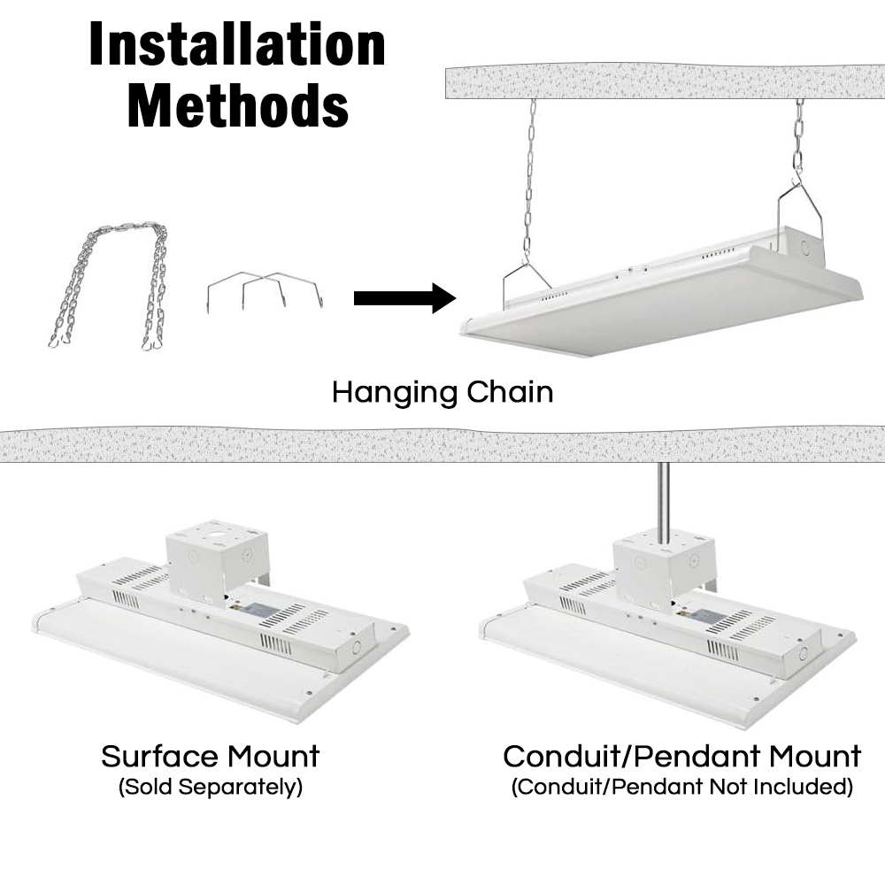 Konlite Linear LED High Bay Light - 300W - 4FT- 120-277V - 42000 Lumens - 5000K - 1000W Equal