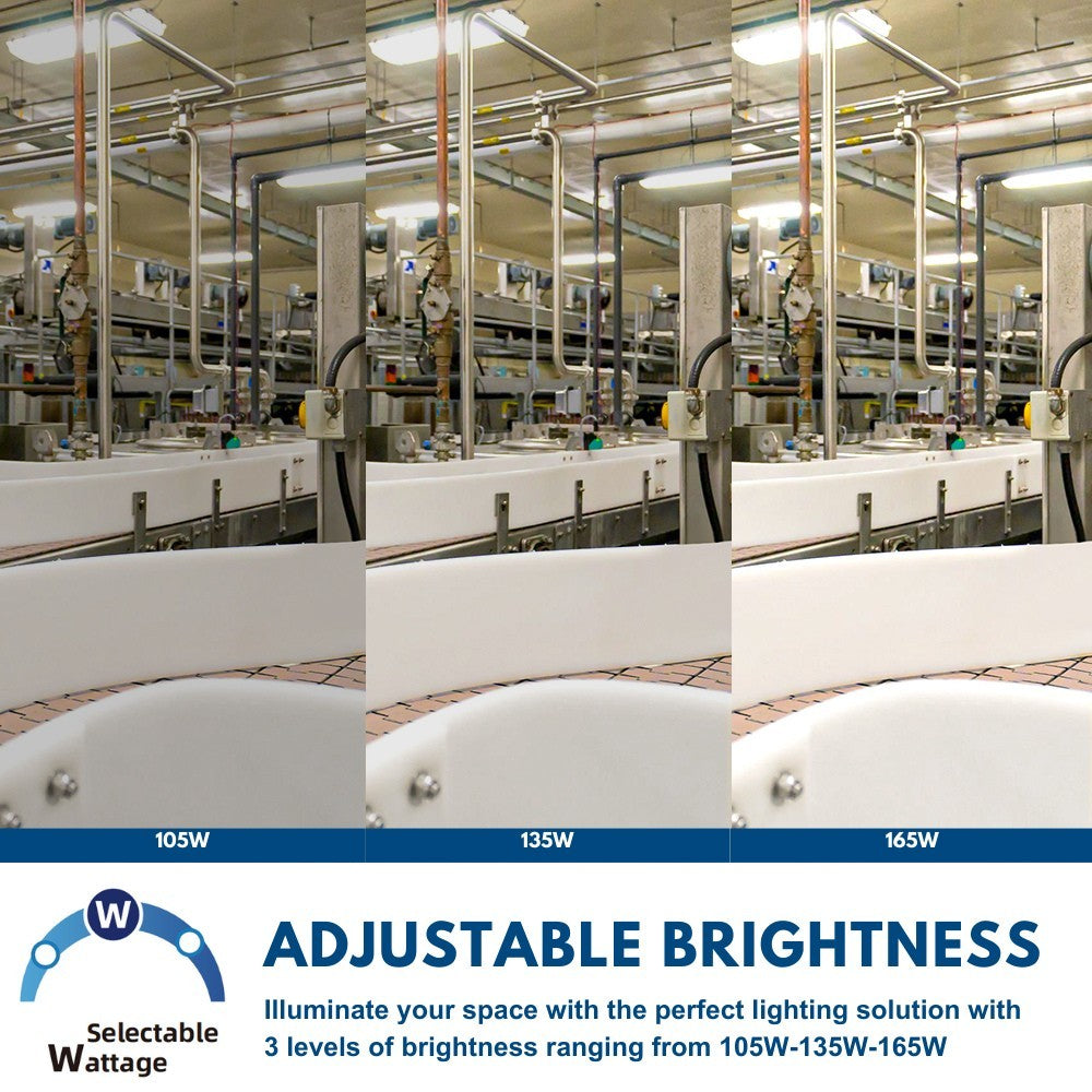 NSF 4ft Vapor Tight LED Light Fixture - 165/135/105W - 27,400 lumens - 5000K/4000K/3500K Selectable - 120-277V