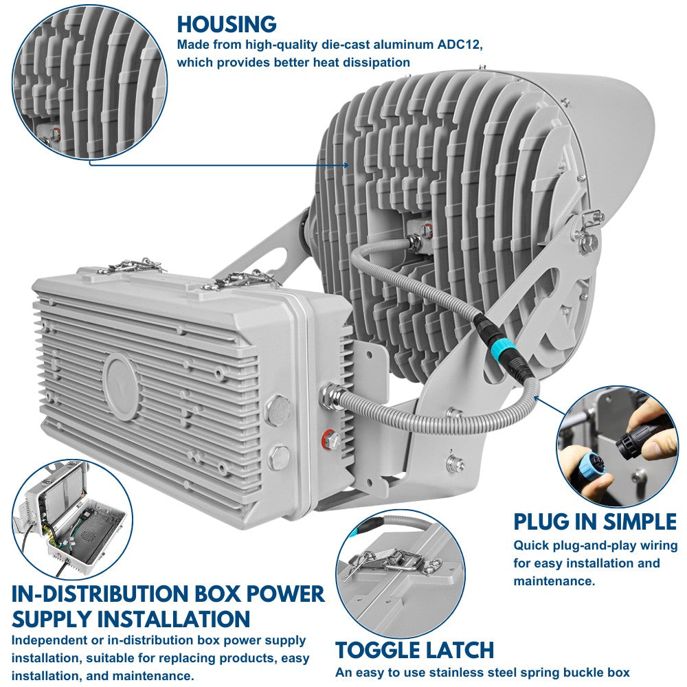 LYRA LED Stadium Light -  800W - 120,000lm - 5700K - 200-480V - 2000W Equal - 10 Year Warranty