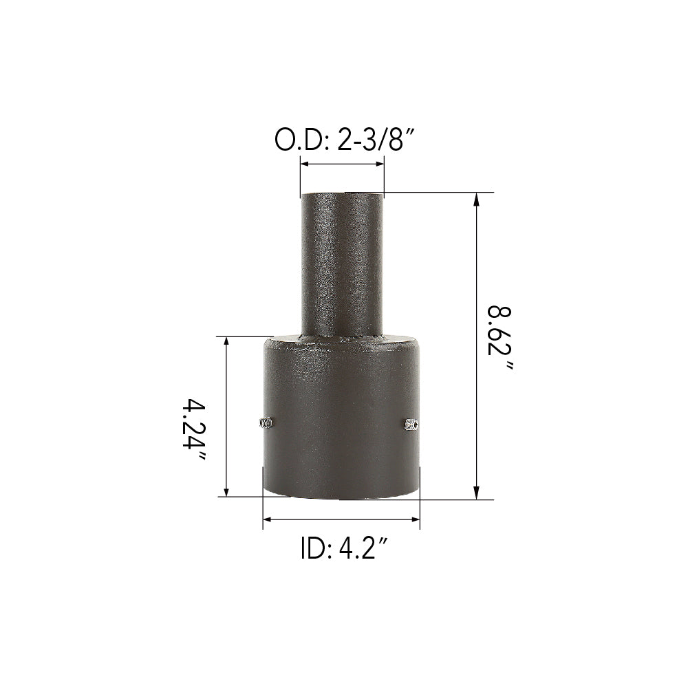 4" Round Pole Mount Tenon Reducer
