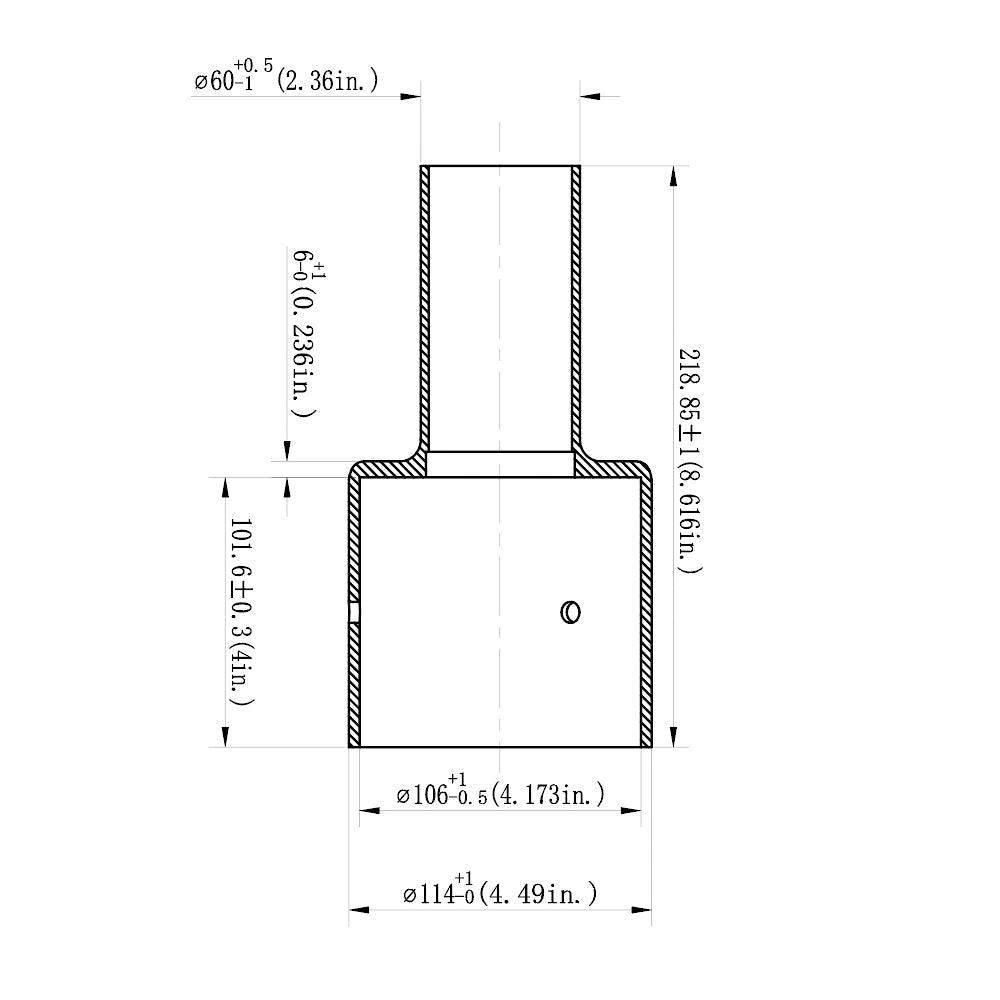 4" Round Pole Mount Tenon Reducer