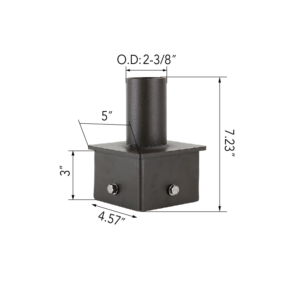 5" Square Pole Mount Tenon Adapter