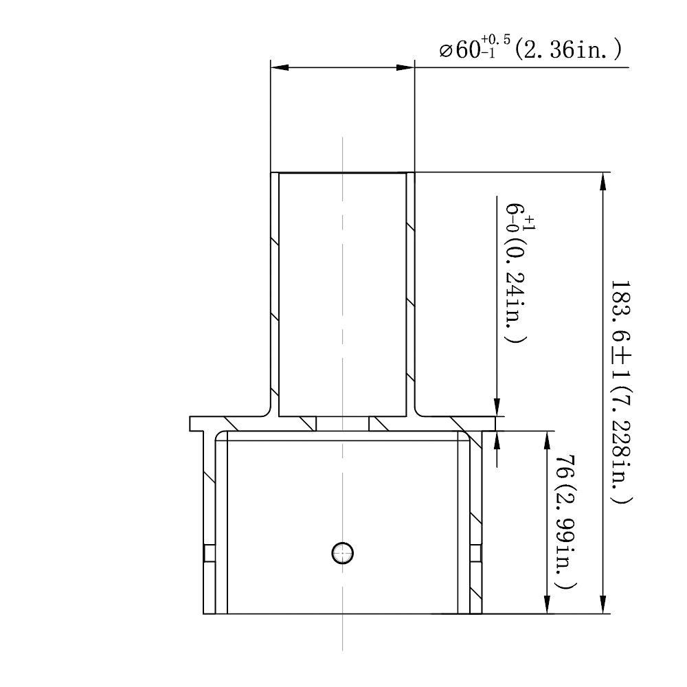 5" Square Pole Mount Tenon Adapter