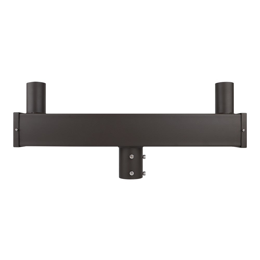 180 Degree Steel Double Bullhorn Bracket for 2 Lights - Square  - Dark Bronze