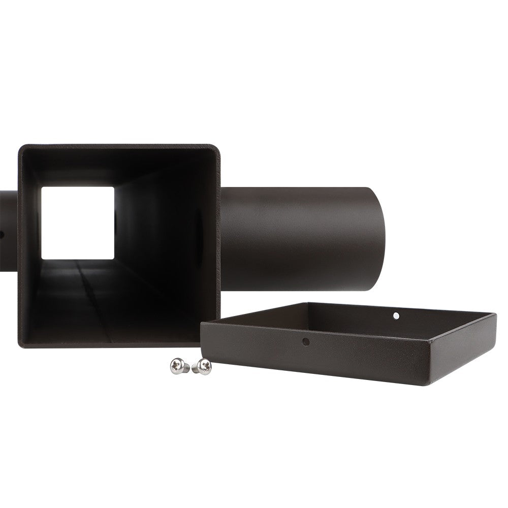 180 Degree Steel Double Bullhorn Bracket for 2 Lights - Square  - Dark Bronze
