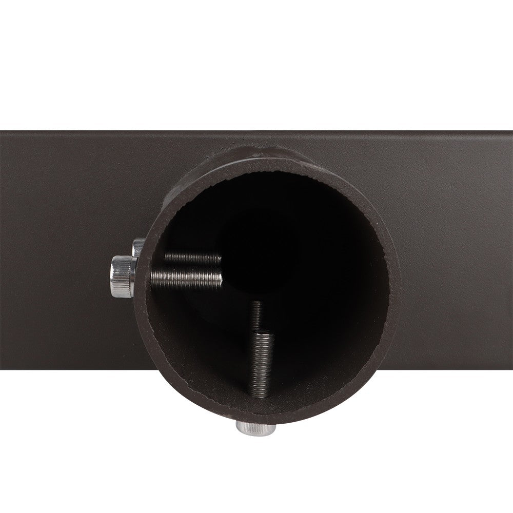 180 Degree Steel Double Bullhorn Bracket for 2 Lights - Square  - Dark Bronze