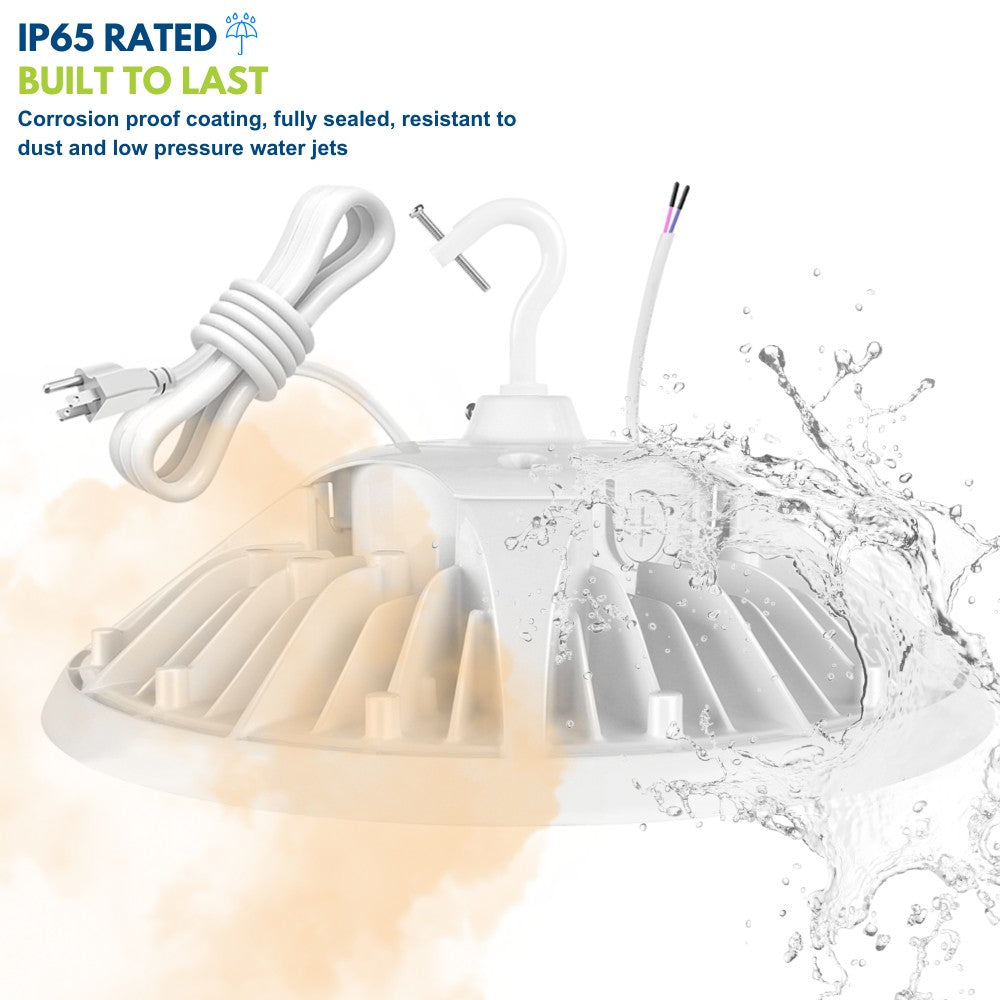 MAX Round LED High Bay Light - White - 240W/200W/180W Selectable - 36000 Lumens - 5000K - 1000W Equal