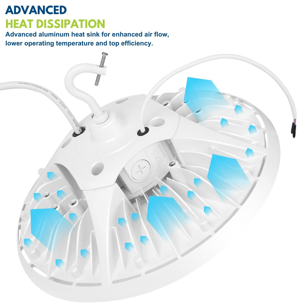 MAX Round LED High Bay Light - White - 240W/200W/180W Selectable - 36000 Lumens - 5000K - 1000W Equal