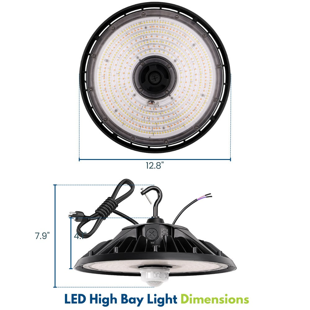 MAX UFO LED High Bay Light - 240W/200W/180W Selectable - 40K/50K Selectable - 36200 Lumens - 120-277V - 1000W Equal