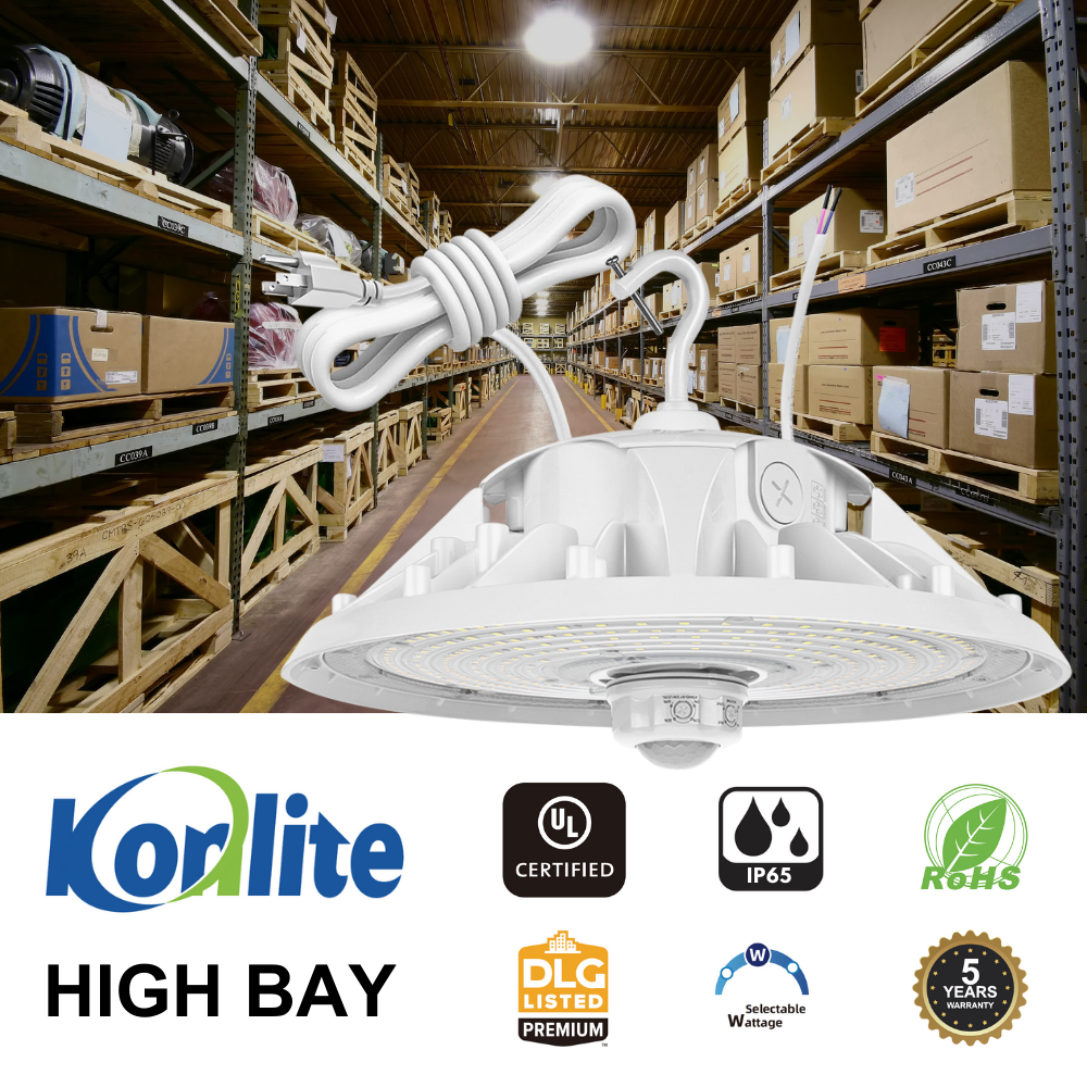 MAX UFO LED Bay Light - White - 150W - 3 Watts Selectable - 23,550LM - 5000K - 400W Equal