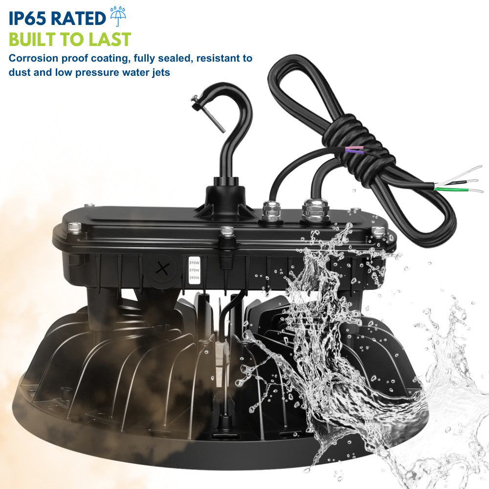 MAX Round UFO LED Bay Light - 277-480V - 310W - 46500 Lumens - 5000K - 1000W Equal