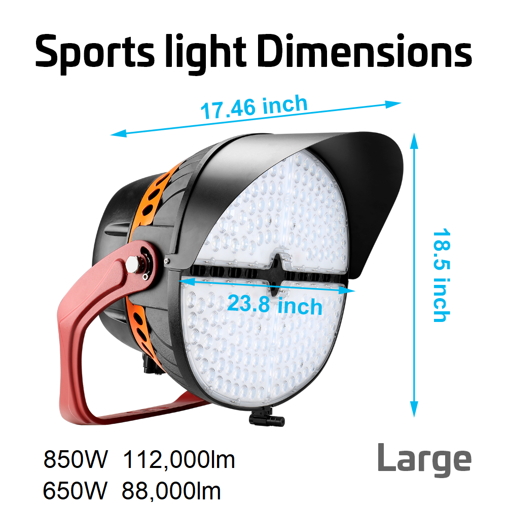 VEGA LED Sports Light - 850W - 118,000lm - 5000K - 120-277V - 4H4V - 2000W Equal - 10 Year Warranty