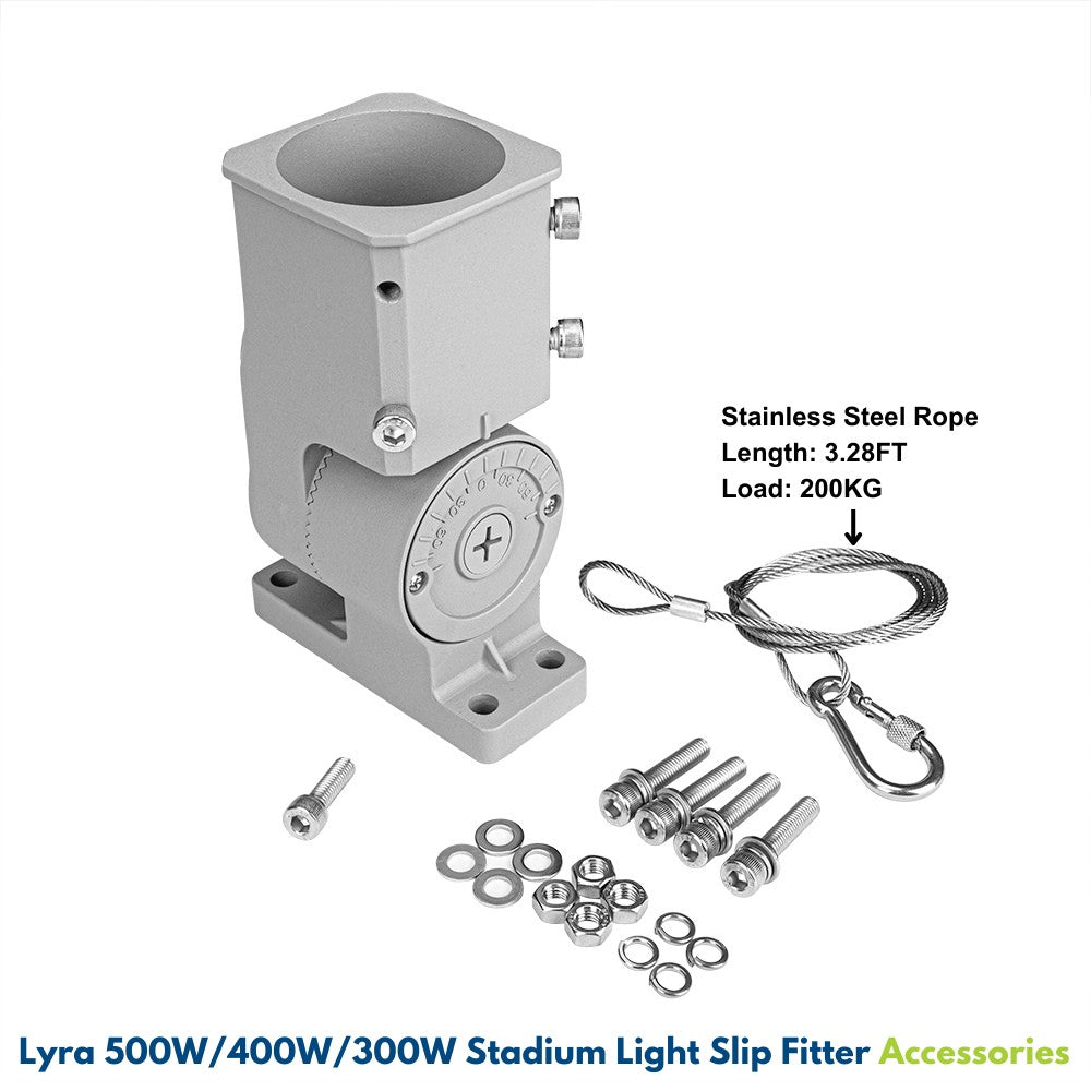 LYRA LED Stadium Light -  500W/400W/300W selectable - 75,000lm - 5000K - 100-277V  - 4H4V - 1500W Equal - 10 Year Warranty