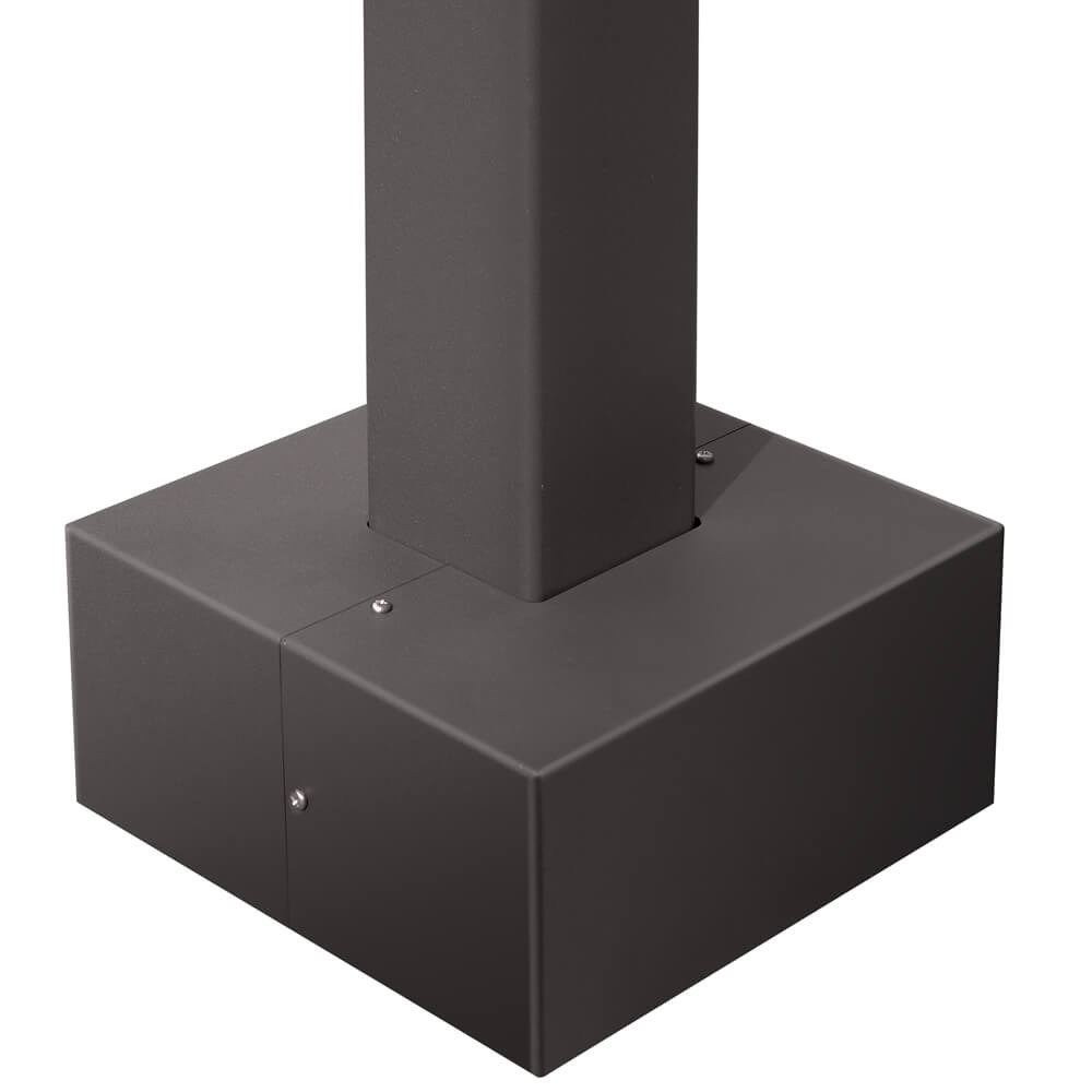 20 Foot Square Steel Light Pole , 4 inch Wide, 11 Gauge, With Anchor Bolts and  Covers