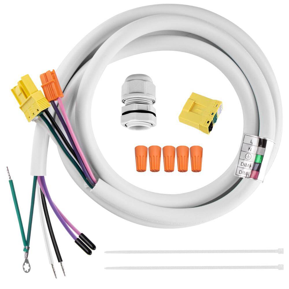 4.5 ft. Power Cord - Use with Konlite White Architectural Linear Light Fixture