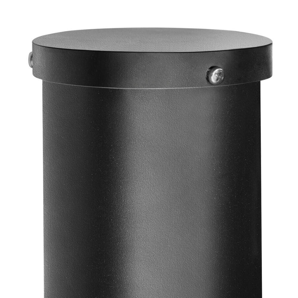 15 Foot Black Round Steel Light Pole, 3 inch O.D., 11 Gauge, With Anchor Bolts and  Covers