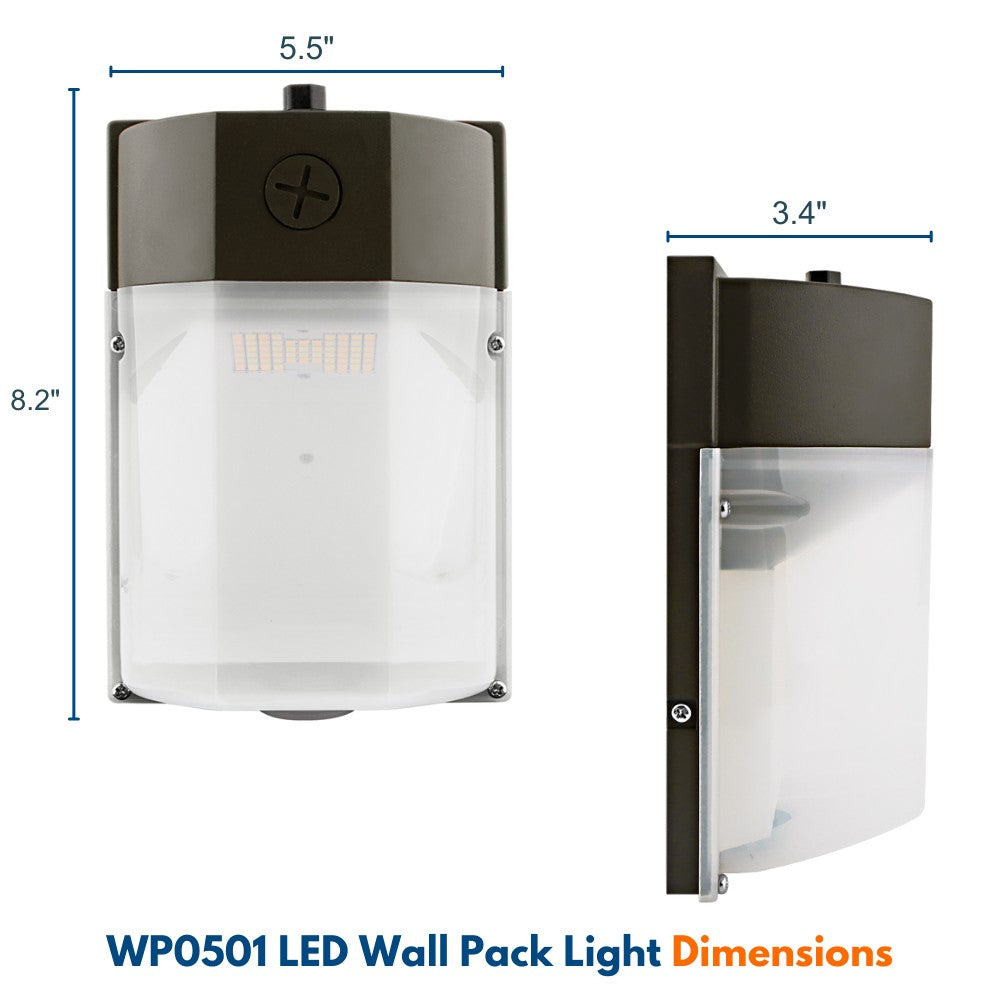 Konlite LED Wall Pack - 25W/15W/10W/8W - 3,250 Lumens - 5000K/4000K/3000K - 120-277V - 70W Equal