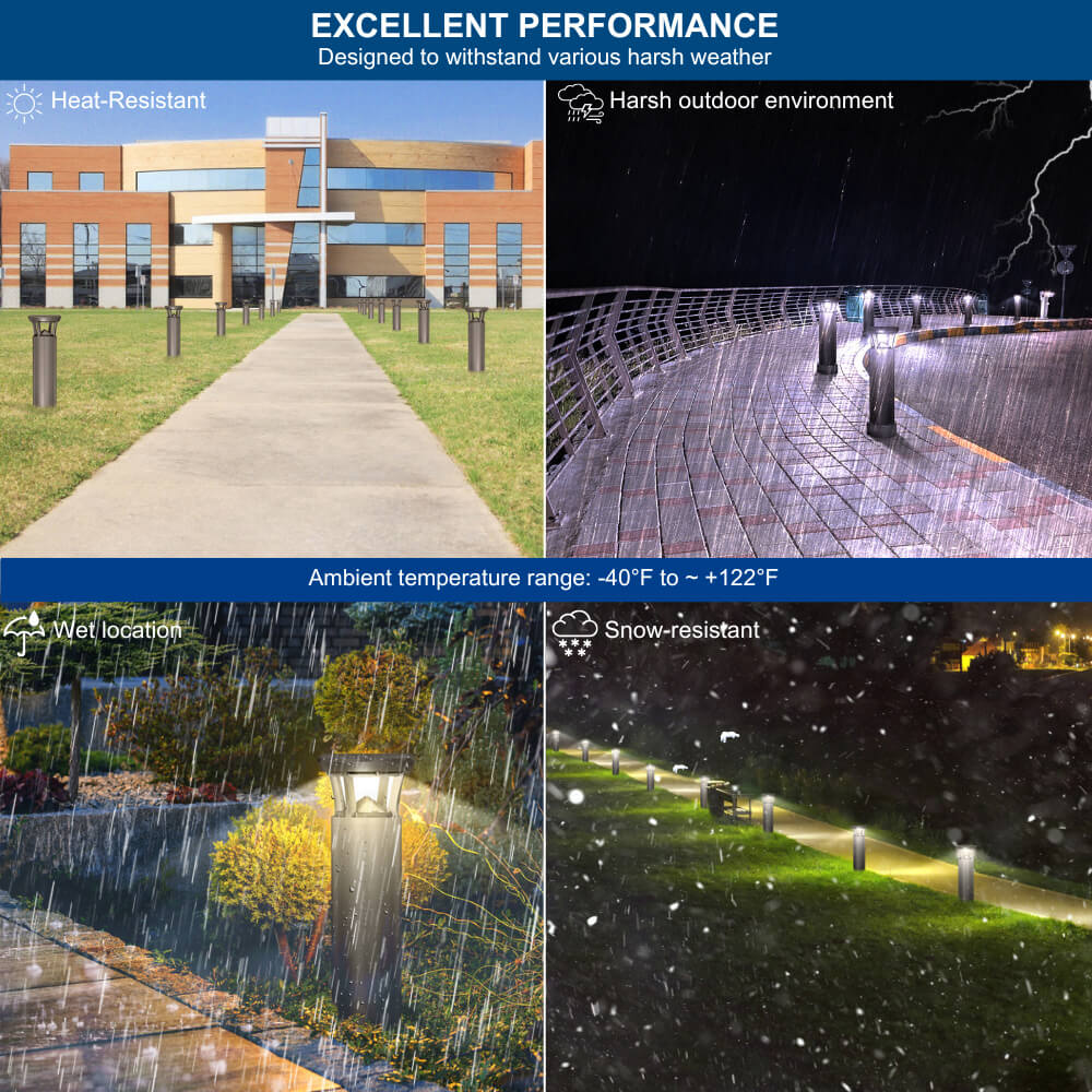 4 FT. Konlite Dome-Top LED Bollard Light - 24W - 3,000 Lumens - 3 Wattage Selectable - 3 CCT Selectable - 120-277V - 100W Equal