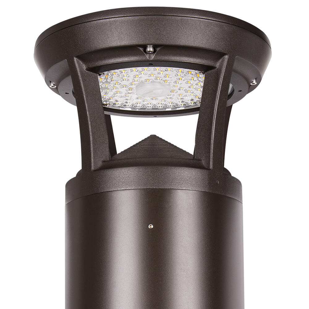 4 FT. Konlite Dome-Top LED Bollard Light - 24W - 3,000 Lumens - 3 Wattage Selectable - 3 CCT Selectable - 120-277V - 100W Equal
