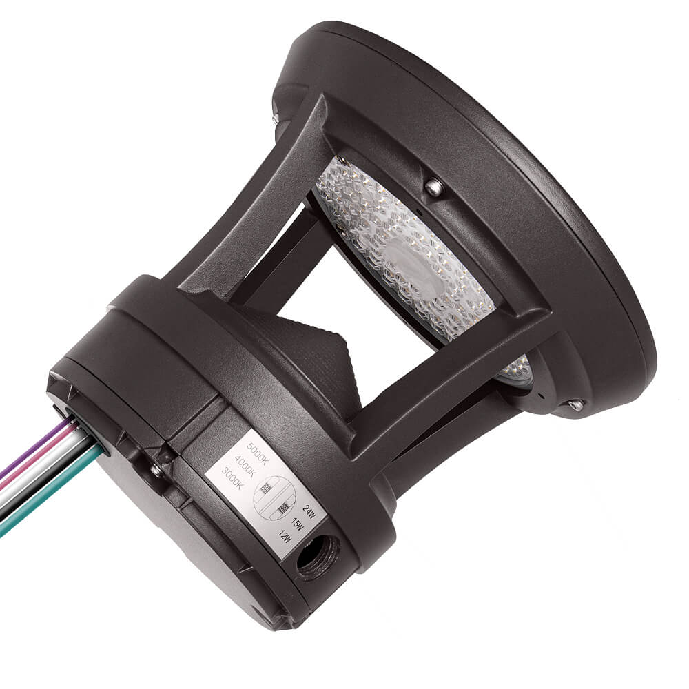 4 FT. Konlite Dome-Top LED Bollard Light - 24W - 3,000 Lumens - 3 Wattage Selectable - 3 CCT Selectable - 120-277V - 100W Equal