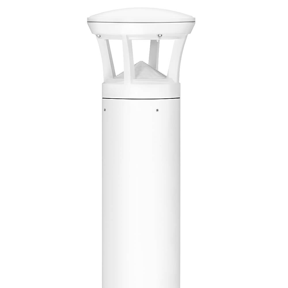 4 FT. Konlite White LED Bollard Light - 3,000 Lumens - 3 Watts Selectable - 3 CCT Selectable - 120-277V - 100W Equal