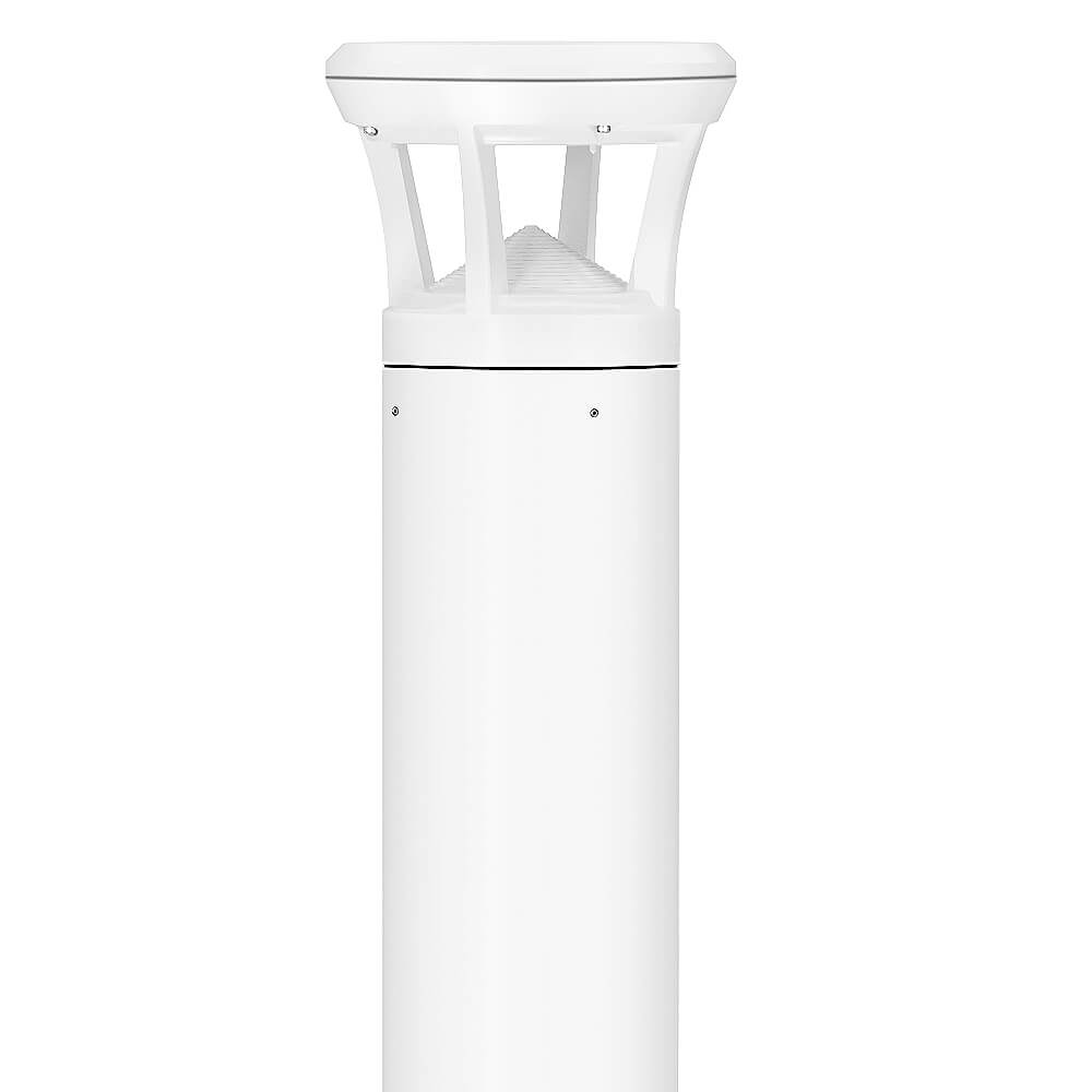4 FT. Konlite White LED Bollard Light - 3,000 Lumens - 3 Watts Selectable - 3 CCT Selectable - 120-277V - 100W Equal