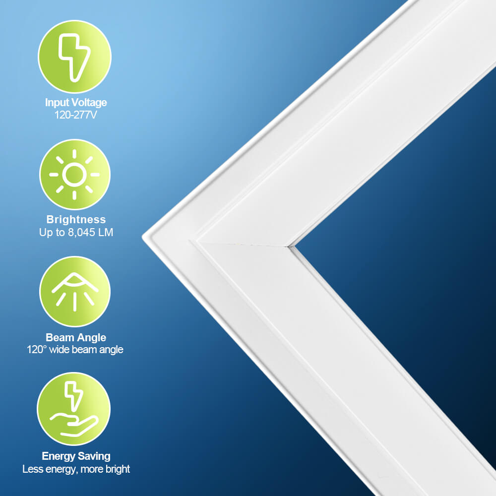2x4 ft. LED Grid Frame Light  - 8000 Lumens - 60W/50W/40W - 5 CCT Selectable - 120-277V
