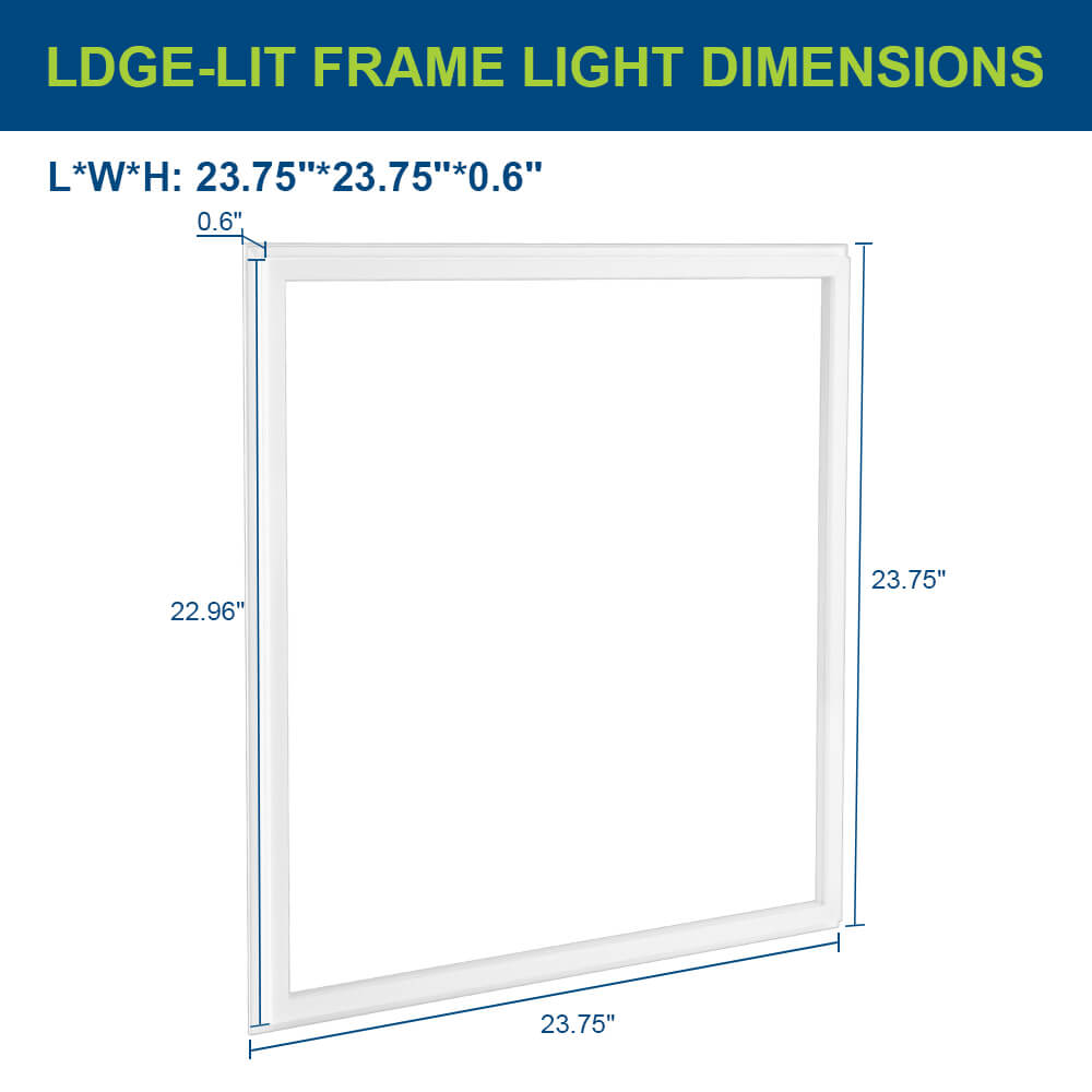 2x2 ft. LED Grid Frame Light - 5000 Lumens - 40W/30W/20W - 5 CCT Selectable - 120-277V