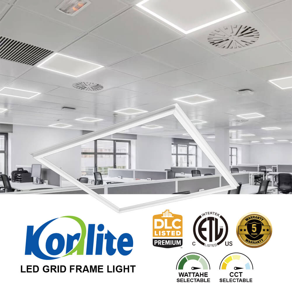 2x2 ft. LED Grid Frame Light - 5000 Lumens - 40W/30W/20W - 5 CCT Selectable - 120-277V