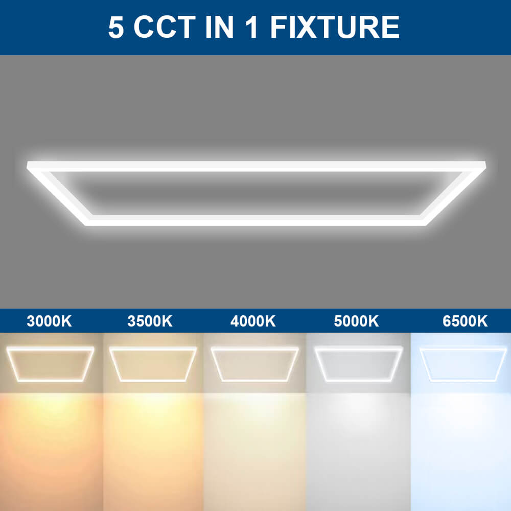 2x4 ft. LED Grid Frame Light  - 8000 Lumens - 60W/50W/40W - 5 CCT Selectable - 120-277V